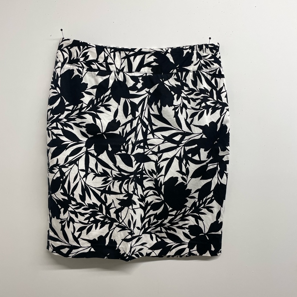 Alfani Botanical Print Cotton Spandex Pencil Skirt  Size 12